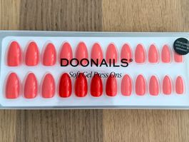 DOONAILS Soft Gel Press Ons, On Fire, Short Almond