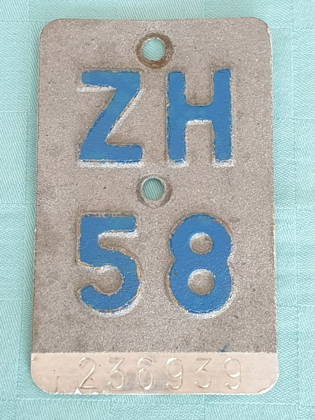 Insegne: Velonummer ZH 58 – Usato da Mörschwil venduto da spirspi