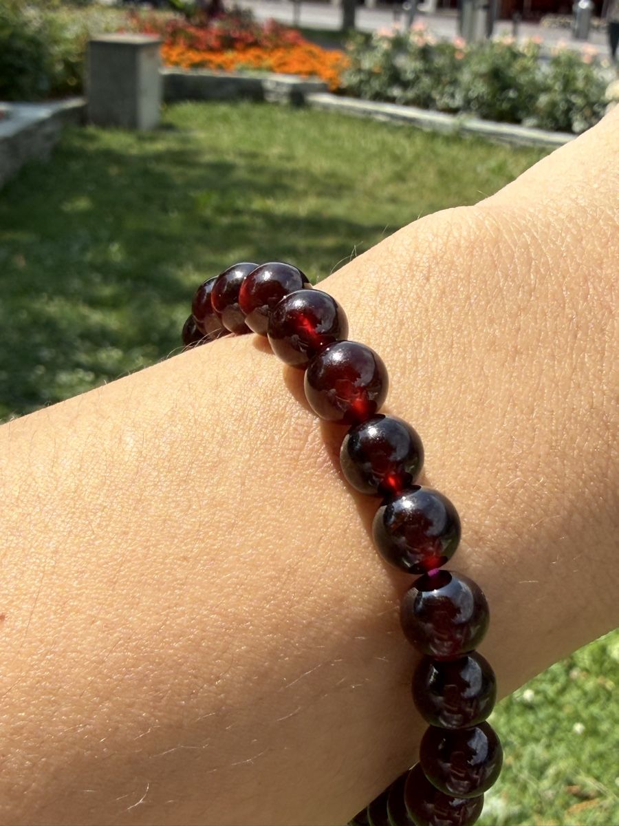 Bracciali & Braccialetti: Echtes Rotes Granat Armband 8mm-Edelstein Schmuck – Nuovo (secondo la descrizione) da Jegenstorf venduto da SteinGlanz
