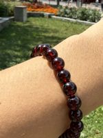Echtes Rotes Granat Armband 8mm– Zierlicher Edelstein-Schmu