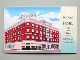 (p) DENVER Colorado, USA: ADAMS HOTEL, 1947, ungelaufen
