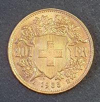 20 Fr. Goldvreneli 1935 in super Zustand