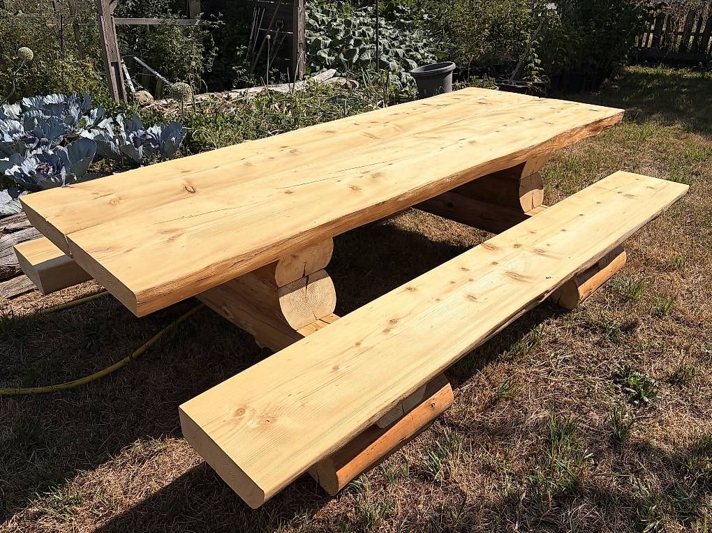 Set di tavolo e panche: Gartentisch-Bankkombination Blockbau – Nuovo (secondo la descrizione) da Heitenried venduto da Sonata72 2