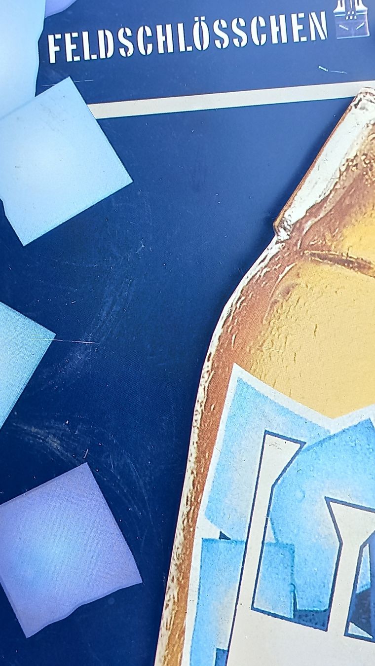 Feldschlösschen Ecriteaux:  Werbe Blech Schild , Feldschlösschen  , ICE BEER  ,  – D'occasion à Welschenrohr par Oldie551 4