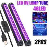 2x LED UV-Schwarzlicht-Lichtleiste USB Magnet 30cm 385–400nm