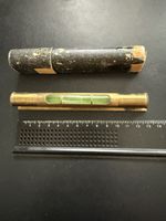 Wasserwaage aus Messing mit Schutzrohr gebrauchter Zustand