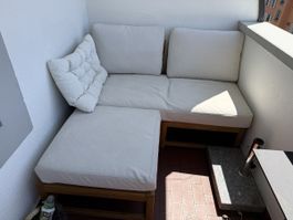 IKEA Nämmarö Sofa Lounge Garten Holz mit Kissen TOP