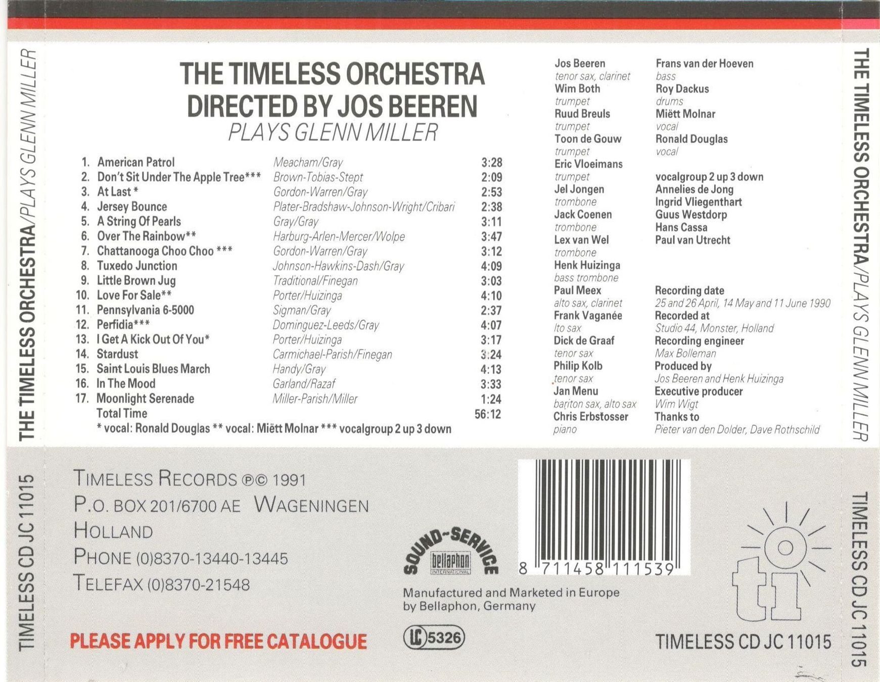 CD: Timeless Orchestra CD  Plays Glenn Miller Directed by Jos Be – Usato da St. Margarethen TG venduto da ursk10 1