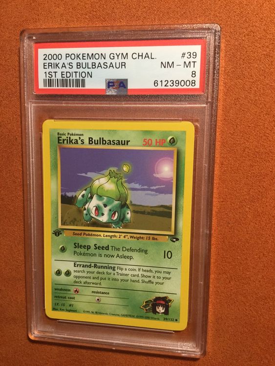 Erika´s Bulbasaur 1st edition, Gym Challenge (2000), PSA 8 | Kaufen auf Ricardo