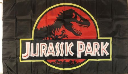 Jurassic Park Fahne Dinosaurier T-Rext DVD Lost World Kino