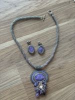 Unique: handmade, сharoit stone, Japanese pearls,