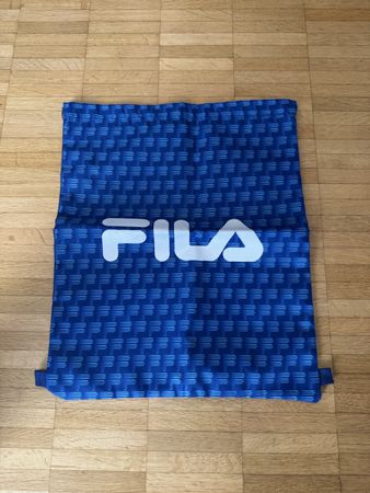 Zaino a sacca Fila blu motivo geometrico come nuovo