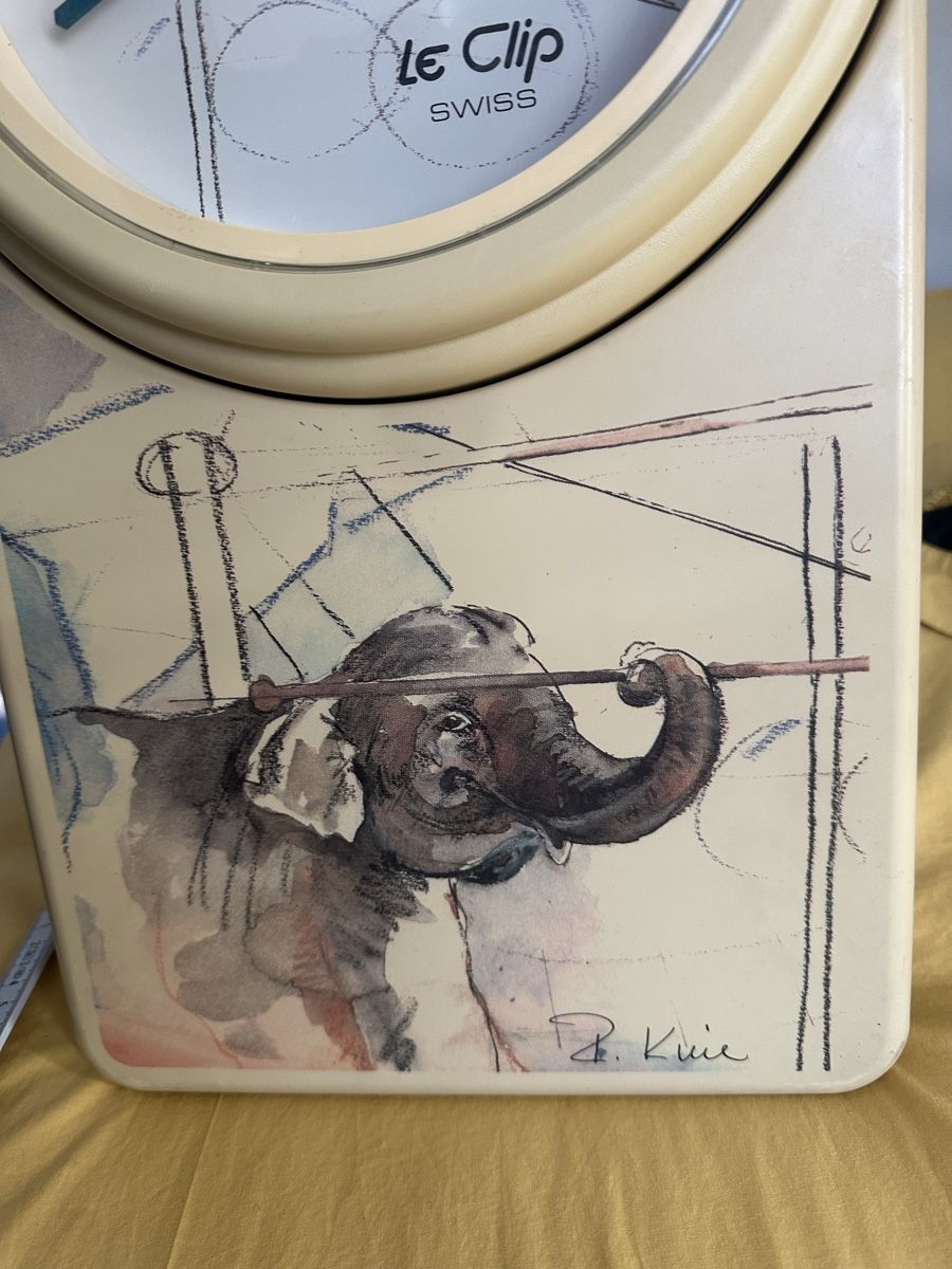 Gemälde: Rolf KNIE  gemalt  auf Blech/Uhr – Neu (gemäss Beschreibung) aus Mumpf von A_B_E 1