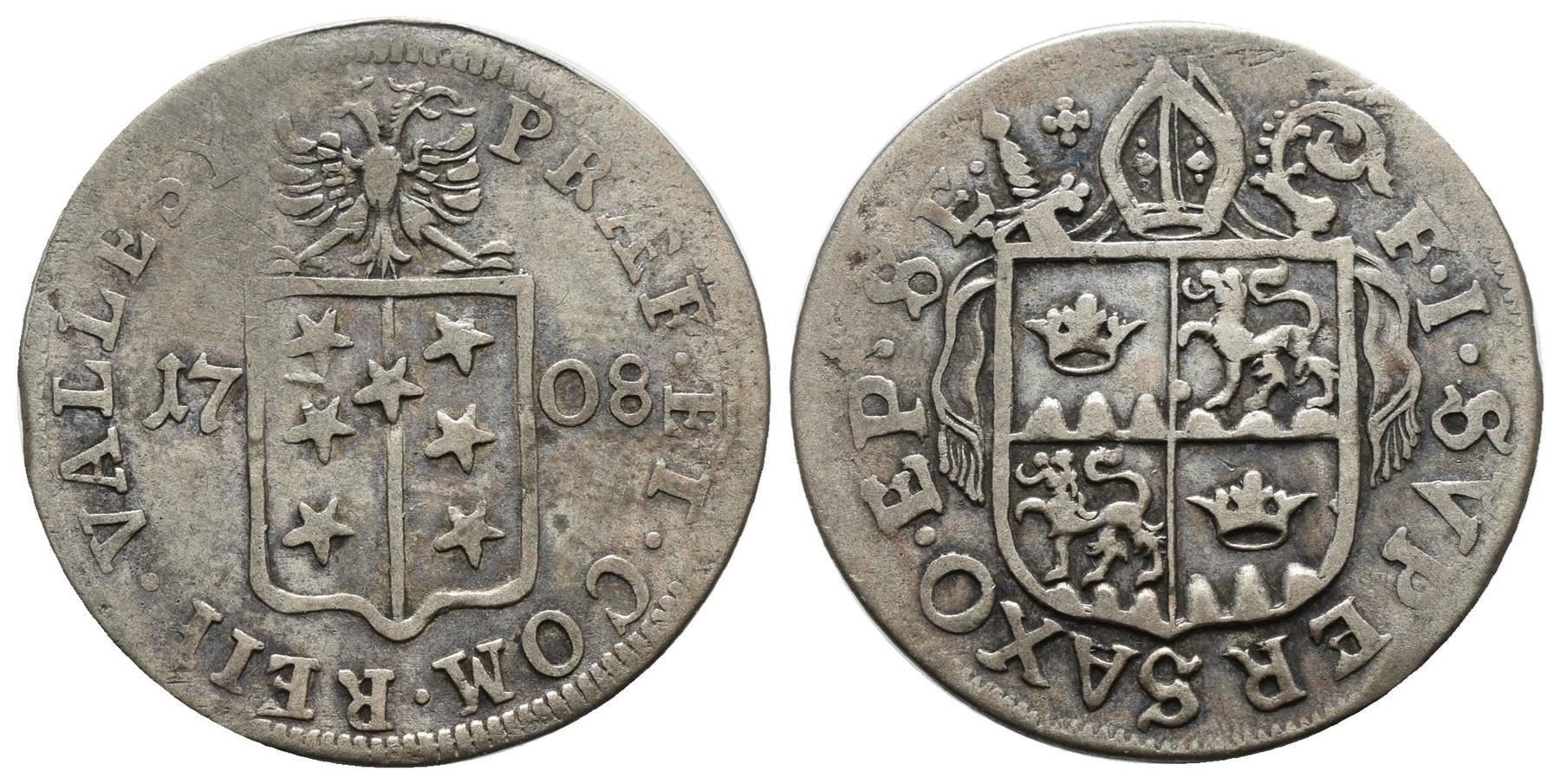 Tutti le monete: Wallis Batzen 1708  /3784 – Usato da Trimbach venduto da Solothurn1