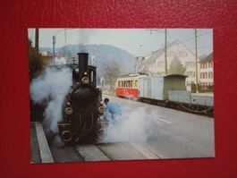 AK Bahn Dampfzug auf Stumpengleis in Niederdorf Güterzug