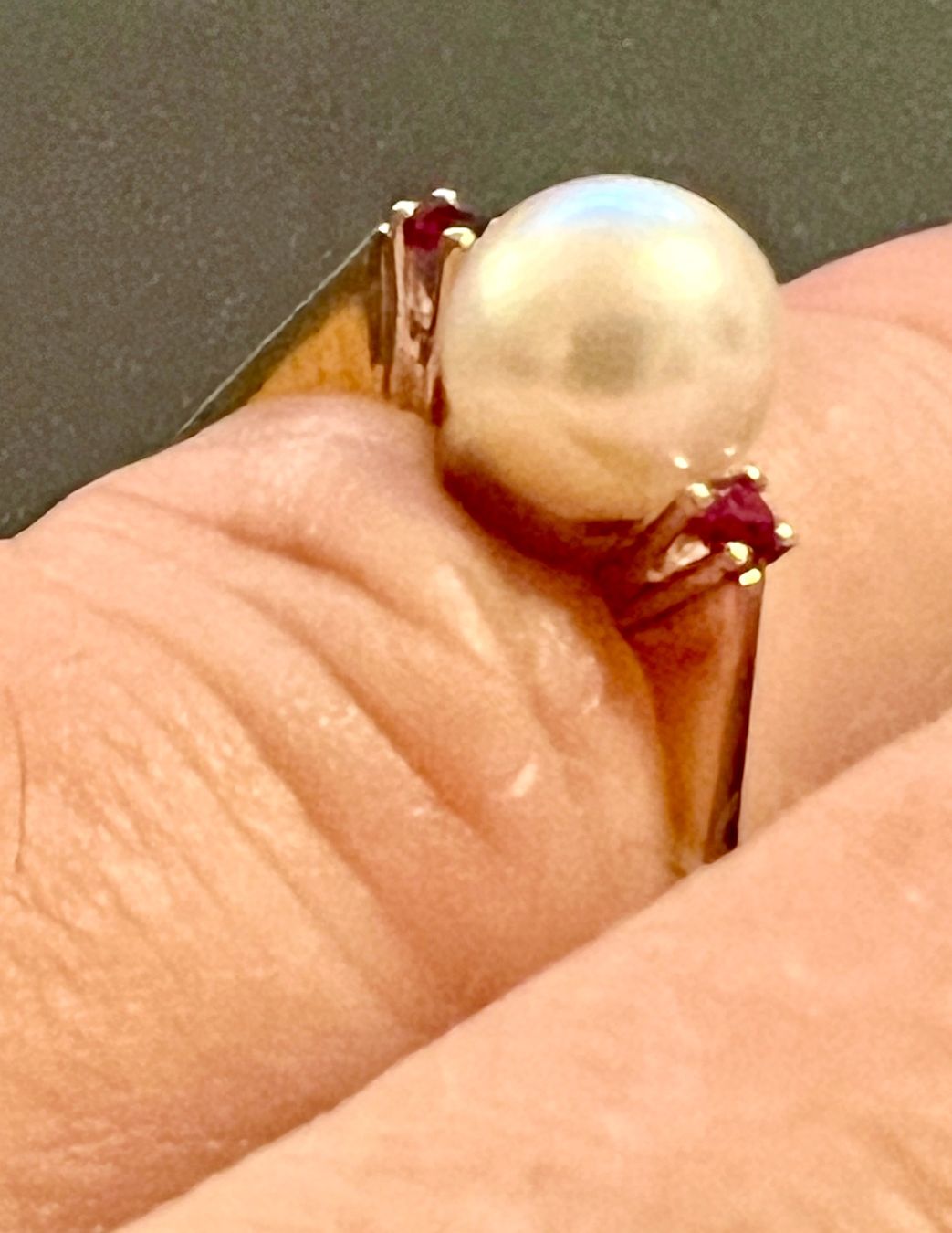 Ringe: Gold-Ring 14K mit Perle und Rubinen – Gebraucht aus Chur von Penting1935 6