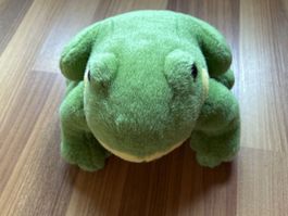 Stofftier Frosch grün guter Zustand