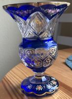 Massiver, kobaltblauer Bleikristall Pokal, Vintage-Design