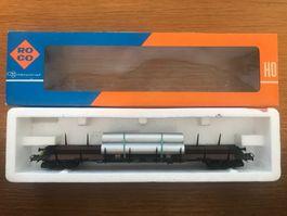 Roco DB Rungenwagen mit Ladung Metallrohre