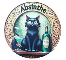 Absinth Katze - Blechschild  (neu/OVP)