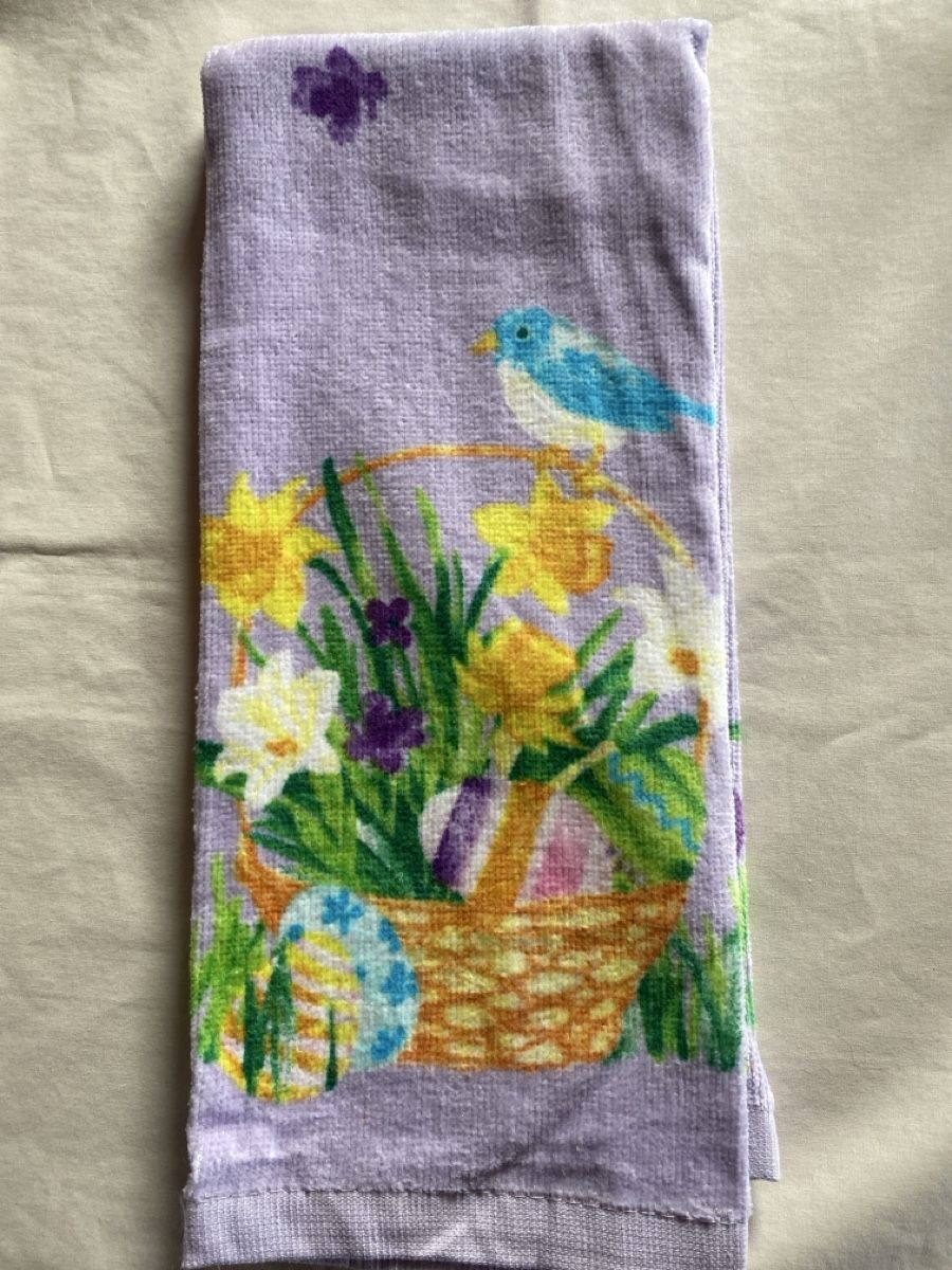 Linges de cuisine: Spring Easter kitchen towel lavender bird nest – Neuf avec emballage d'origine à Buttikon SZ par Maxwelltime