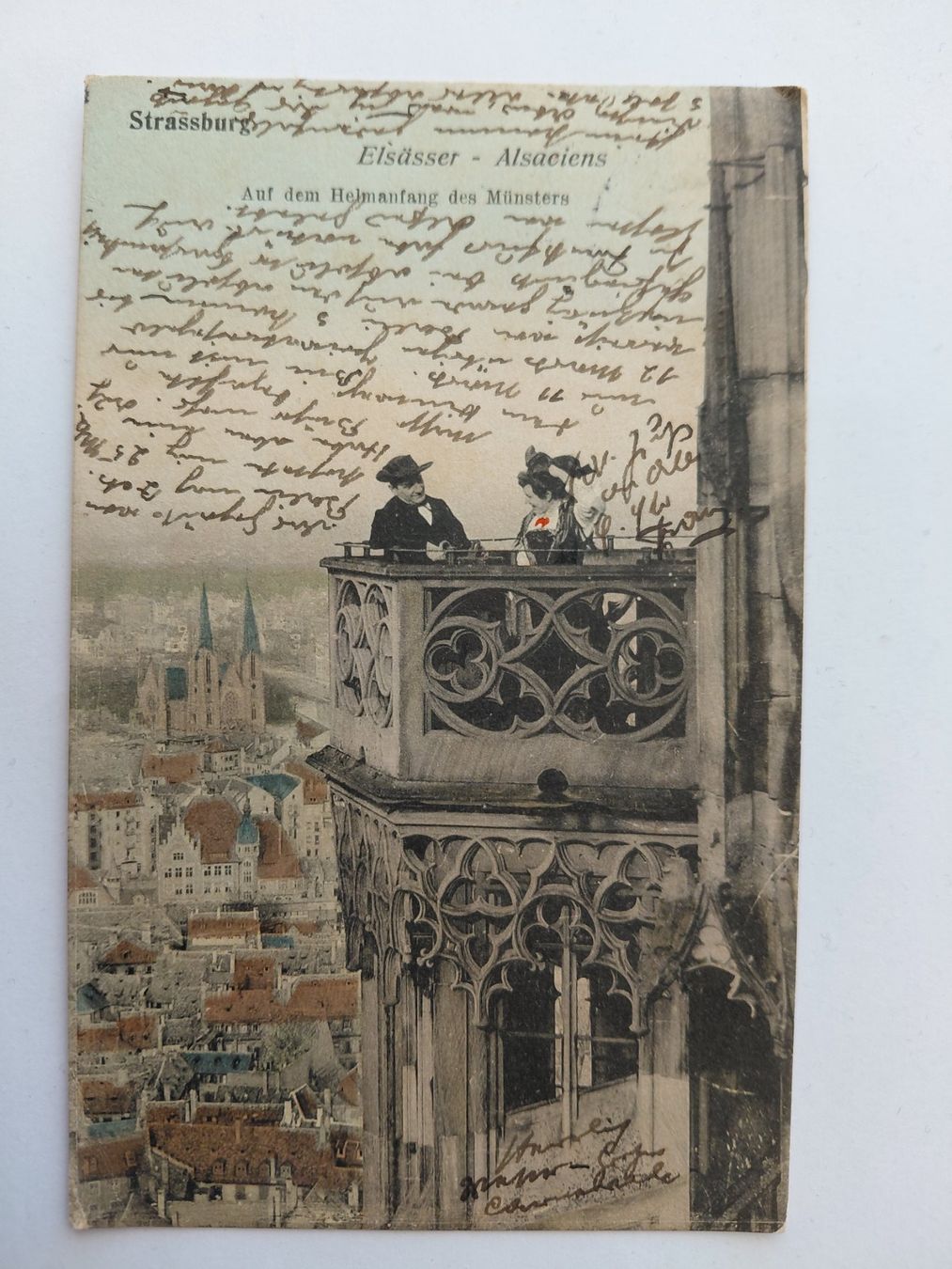 Ansichtskarten: Ansichtskarte Strassburg Münster Plattform 1908 – Gebraucht aus Wattwil von yburgler