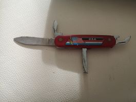Taschenmesser rot, U.S.A. Motiv, Fes Rostfrei