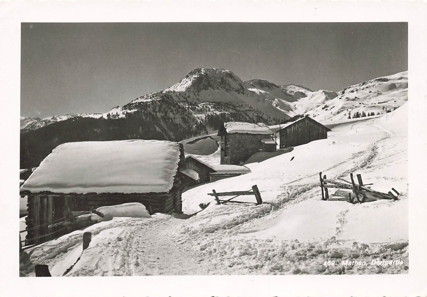 Cartoline postali: Mathon Dorfpartie Winter – Usato da Schwyz venduto da Seffi56