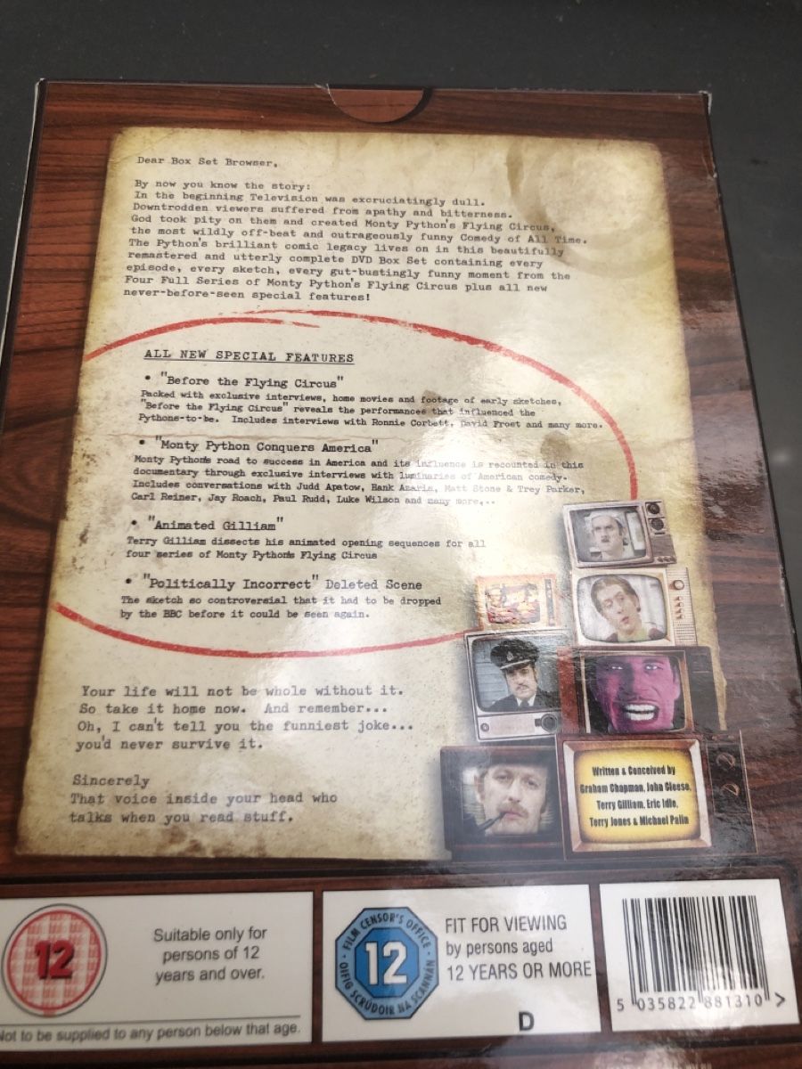 Tutti i DVDs: Monty Python's Flying Circus Complete Boxset 8 Disc – Usato da Flaach venduto da rubo7 1