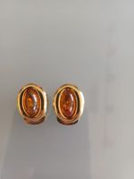 Boucles d'oreilles clips avec Ambre baltique