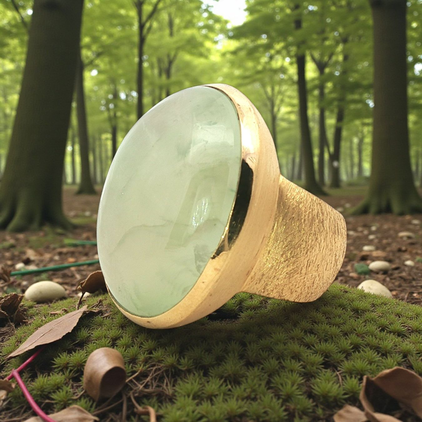 Olga Ribler Anelli: 925 Sterling Silber Ring mit Prehnit Grösse 56 – Nuovo (secondo la descrizione) da Luzern venduto da Schmuckoutlet 2