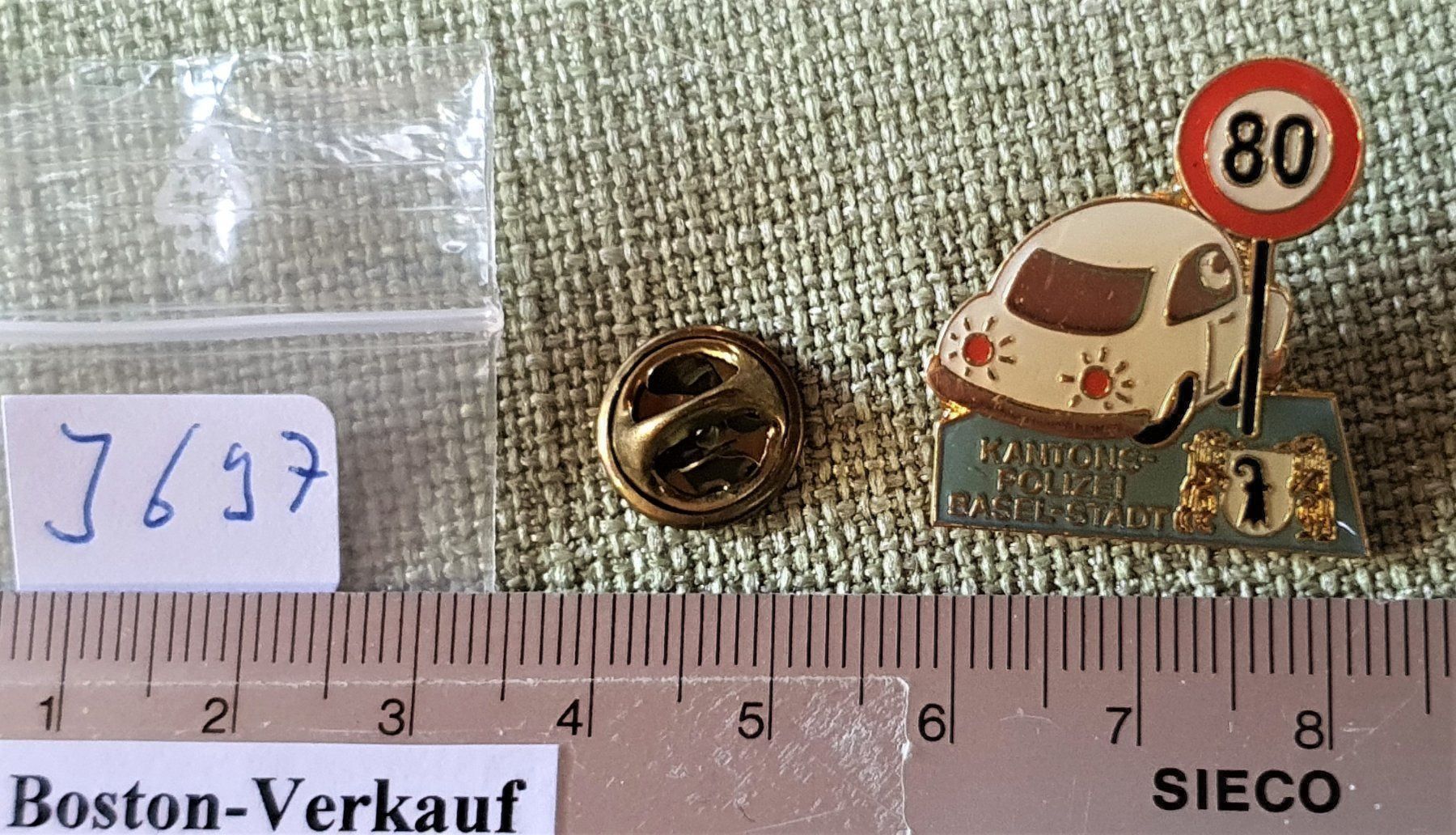 Modellautos: J697 - Pin Kantonspolizei Basel-Stadt 80 – Gebraucht aus Reinach BL von Boston-Verkauf 1
