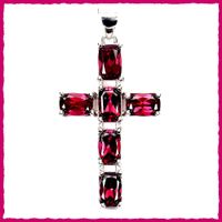 Rhodolith/Granat 925 Silberkreuz