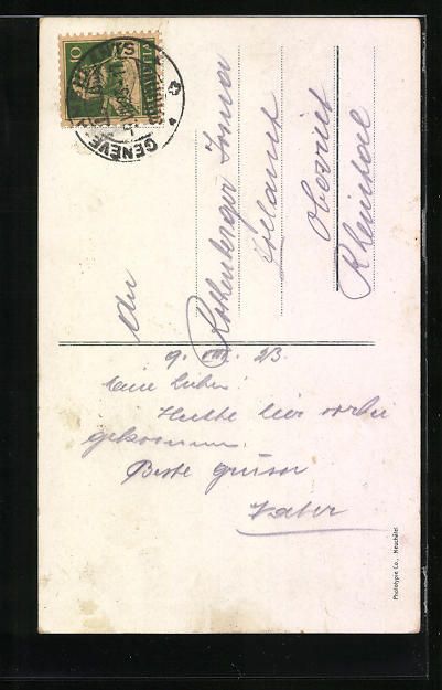 Cartoline postali: AK Genève, Statue du Général Dufour – Usato da Berlin venduto da bartko-reher 1