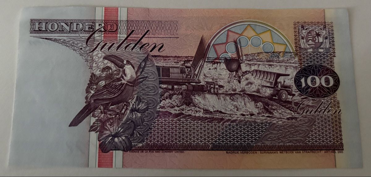 Banknoten: Suriname 100 Gulden XF – Neu (gemäss Beschreibung) aus Algetshausen von Carrhard 1