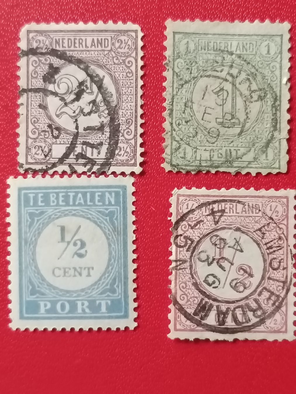 Tutti i francobolli: 4 ANTIKE BRIEFMARKEN NIEDERLANDE – Usato da Sargans venduto da Polifemo58