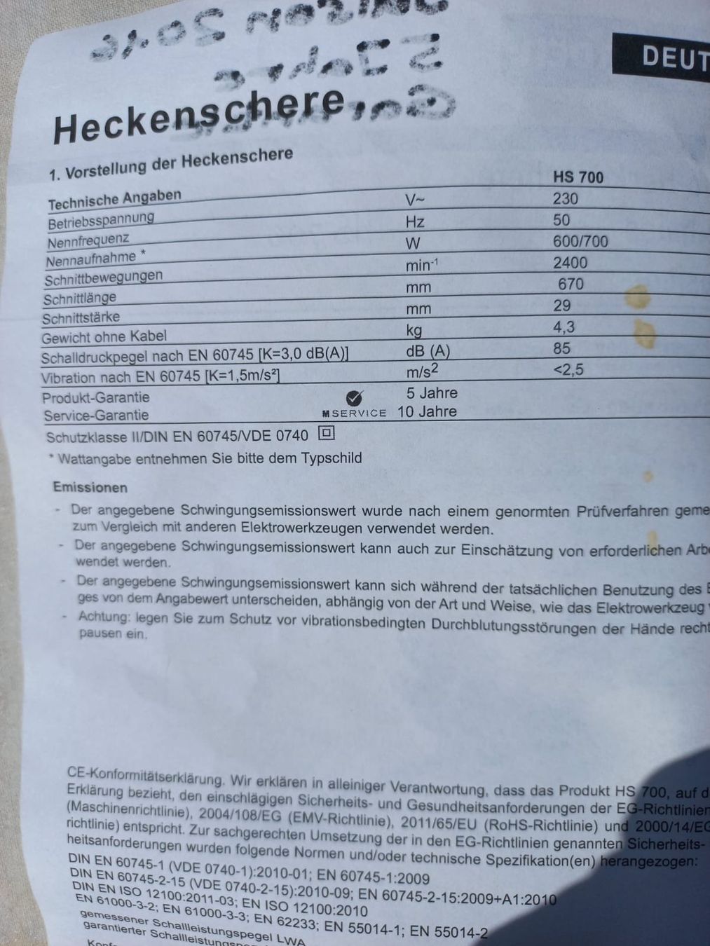 Tutti gli attrezzi: MIO GARDEN HS 700 Heckenschere, elektrisch – Usato da Wallisellen venduto da Chris910 3
