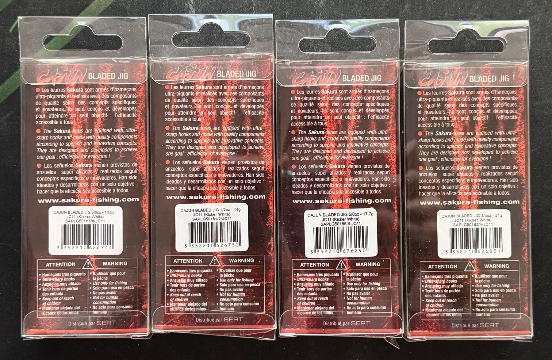 Esche: Sakura CAJUN Chatterbait 4er Mix-Set 3 - 10.5gr - 21gr – Nuovo e nell'imballaggio originale da Widnau venduto da Fishingtackle_Oggy 1