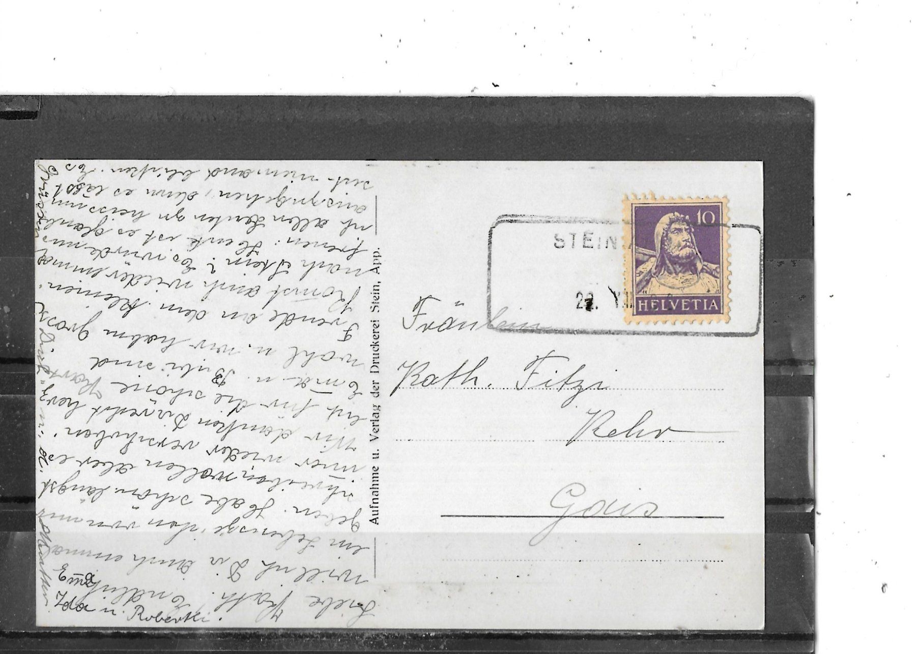Tutti i francobolli: AR Stein 1932 mit Aushilfsstempel Stein APP. 22.VII.32 – Usato da Schocherswil venduto da prinzipal60