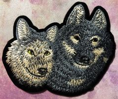Aufnäher, Bügelbild: Wolf🐺Wolfspaar, Neu, ungebraucht!