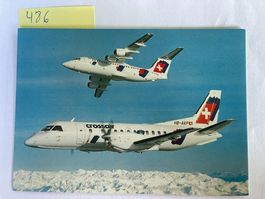 Postkarte Crossair Avro RJ 85 Saab 340 Cityliner