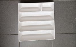 Besteckkasten aus Kunststoff, weiss, Top Zustand!