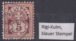 67x) Wertziffer mit blauer Stempel Rigi-Kulm