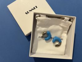 Sunnei earrings blue silver tone with original box