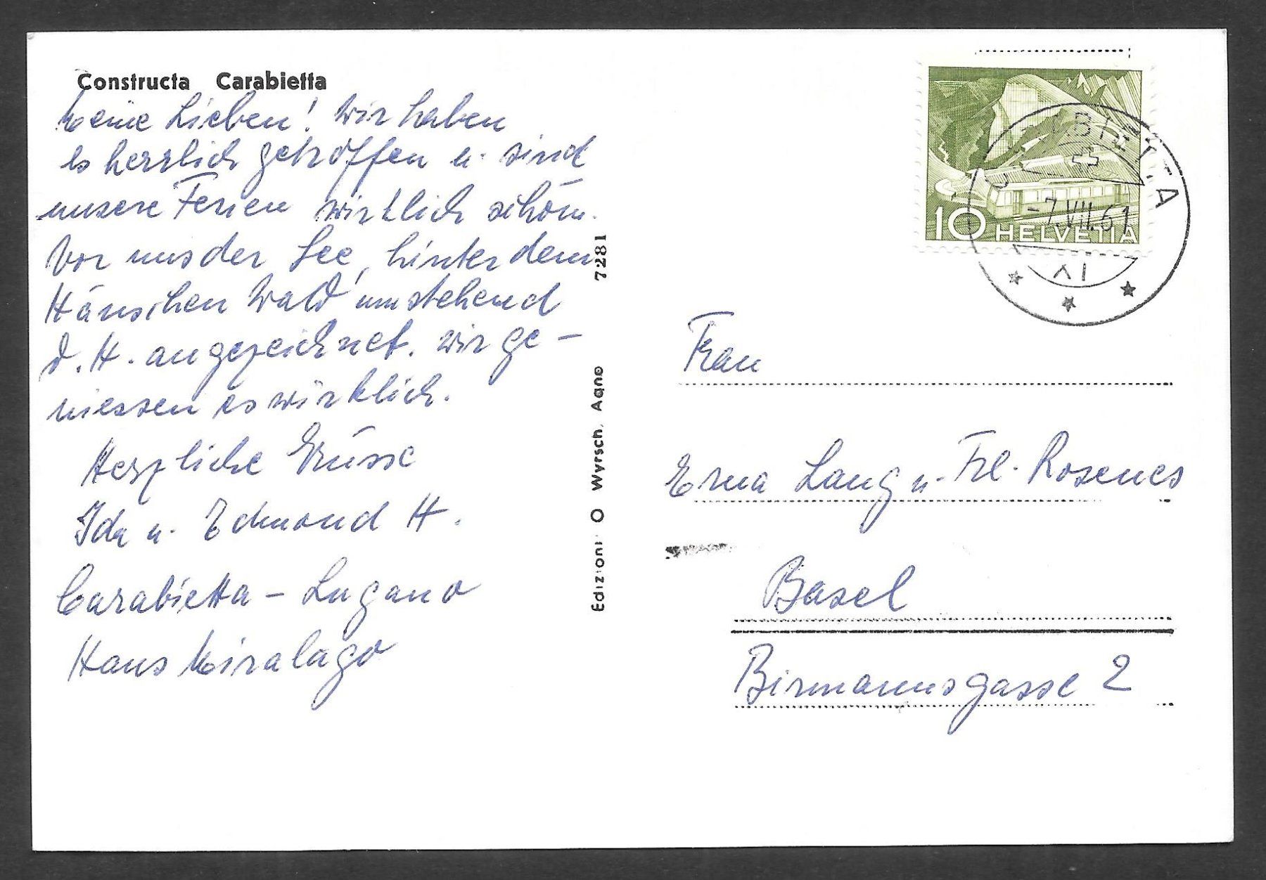 Cartoline postali: Carabietta Constructa – Usato da Olten venduto da clotaldi 1