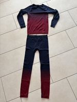 Skiwäsche Oberteil und Hose Grösse 146/152 dunkelrot