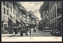 Thun, Belebte Partie in der Hauptgasse