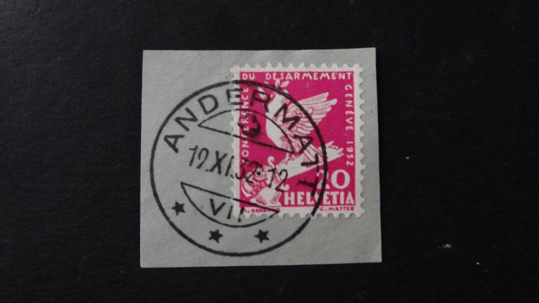 Alle Briefmarken: ANDERMATT (Uri)  19.XI.32    56 – Gebraucht aus Anwil von larks