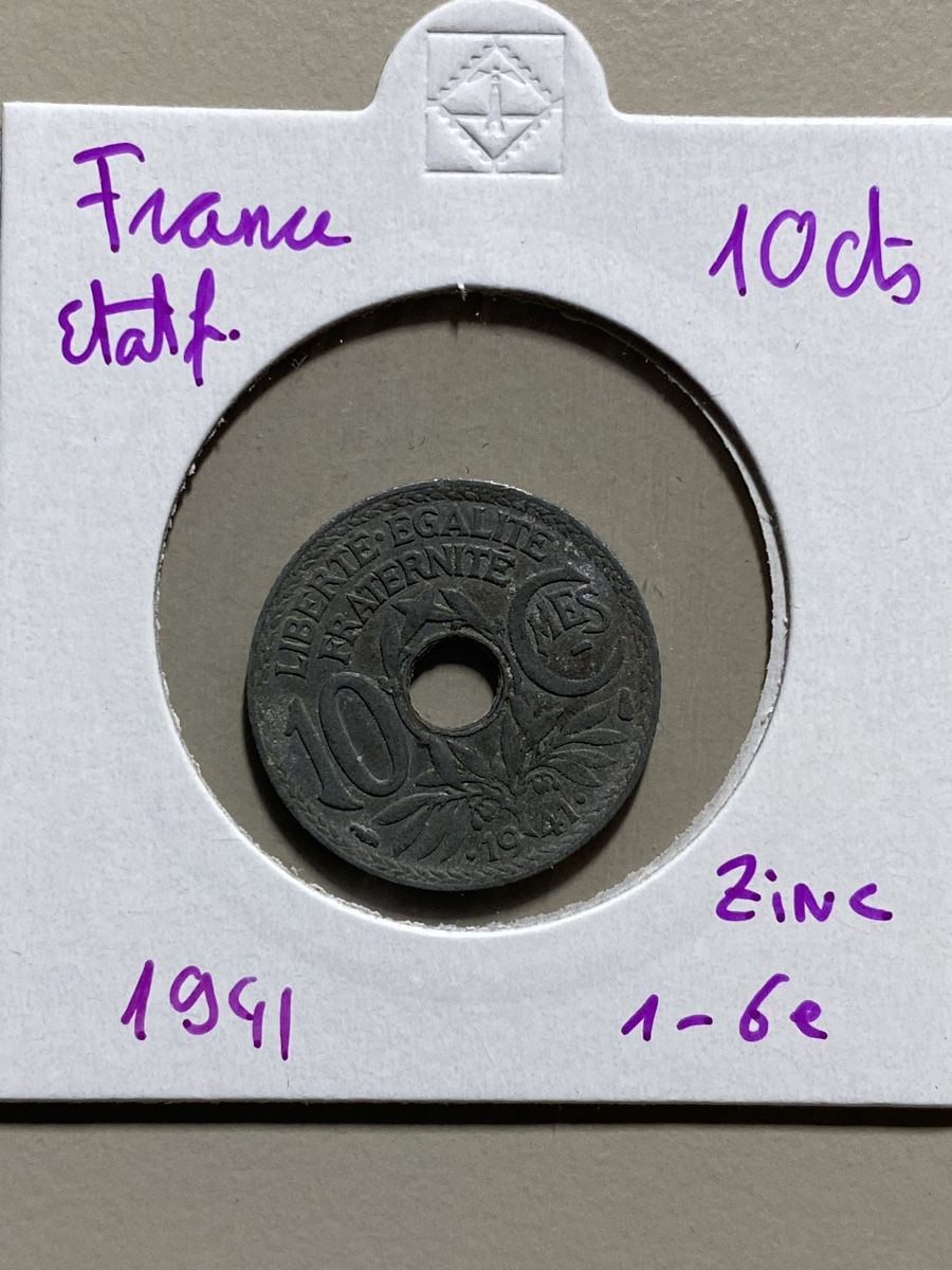 Tutti le monete: France - 10 centimes - 1941 – Usato da Payerne venduto da Mike1682