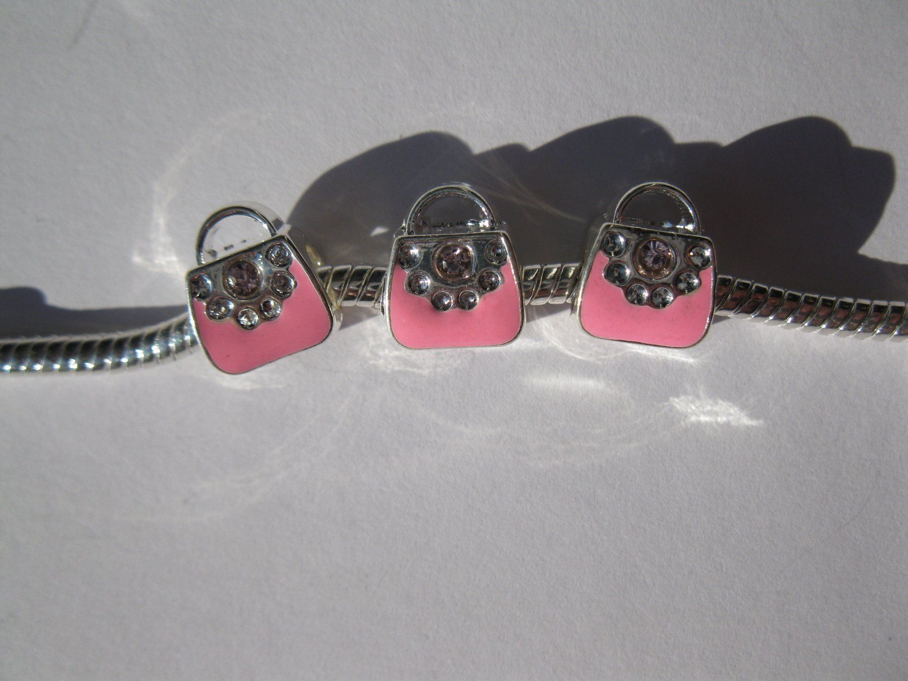 Perle (finte): 2 Metallperlen, Grosslochperlen, Beads Tasche rosa – Nuovo e nell'imballaggio originale da St. Margarethen TG venduto da LuanaKa 1